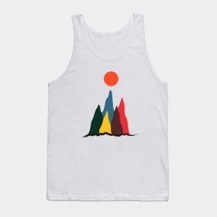 Minimalist Abstract Nature Art #40 Colorful Mountains Tank Top